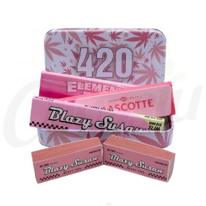 ''Amber'' 420 Pink Leaf Tin Pink Paper Set