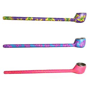 Fimo Swirl Pattern Metal Smoking Pipe - Psychedelic Patterns