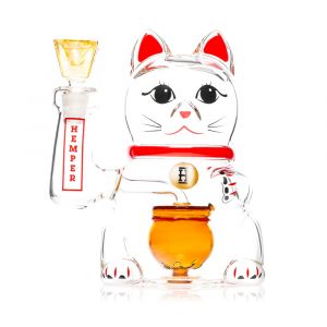 Hemper Glass Bong - Lucky Cat - 14cm