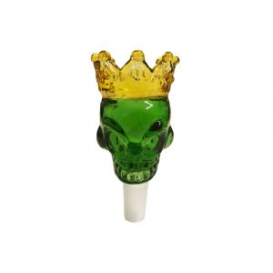Jaxx USA Glass Skull Bowl with Crown - Green