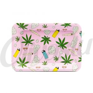 Cloud 9 Weed & Spliff Pink Rolling Tray