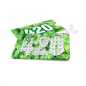 Three Way Shredder Grinder Card - 420 Green Leaf