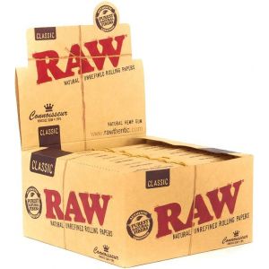 RAW Connoisseur King Size Slim Rolling Paper with Tips (Box of 24)