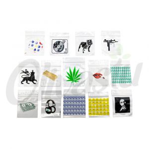 Printed Clear Plastic Zip Lock Polybag (Small) - 100 Pack