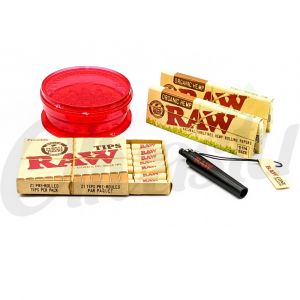 RAW Organic 1 1/4" Papers Cone Creator Set with Grinder & Pre Rolled Tips