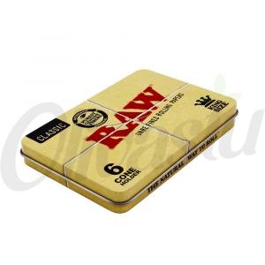 RAW 6 King Size Cones Tin Case Storage Box