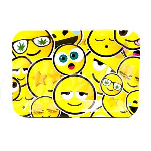 Smiley Faces Metal Rolling Tray - Small