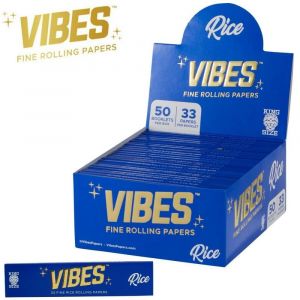 Vibes King Size Slim Rice Rolling Papers (Box of 50)