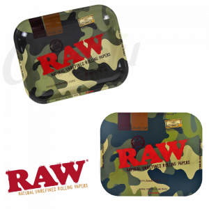 Raw Metal Camouflage Rolling Tray (34cm by 28cm)