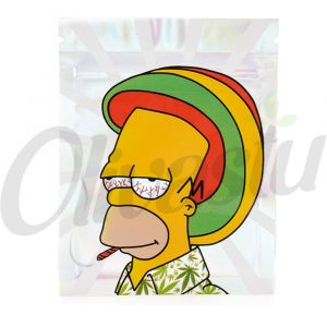 Simpsons Homer Rasta Mylar Bag - 3.5g - 8.9 x 7cm