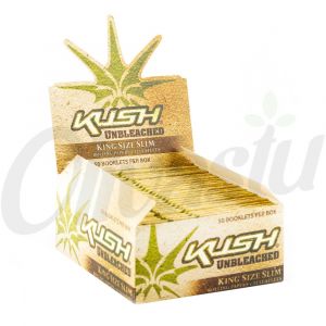 Kush Unbleached King Size Slim Rolling Papers (Box of 50)