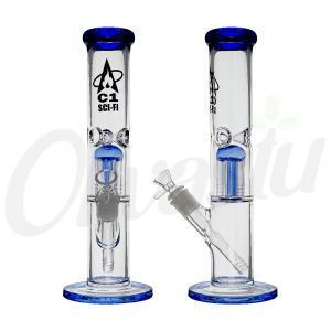 C1 Sci-Fi Trojan Straight Glass Pipe Bong 37.5cm