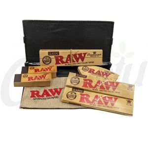 RAW Smoker's Wallet Pouch Gift Set - Rolling Papers + Tips + Filters