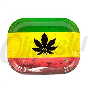 V Syndicate Rasta Black Leaf Metal Rolling Tray