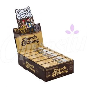 G-Rollz Cheech & Chong Unbleached King Slim Papers + Tips - In da Chair (Box of 24)