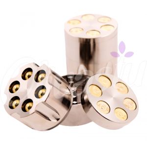 Gold Plated Gun Bullet Barrel 3 Part 50mm Metal Grinder