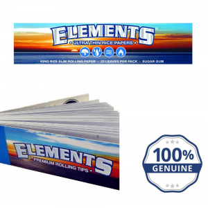 Elements King Size Rolling Paper + Roach Tip Packs