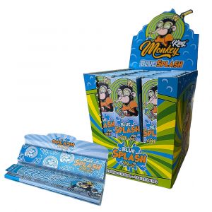 Monkey King Blue Splash King Size Slim Papers & Tips Full Box (Touch & Smell)