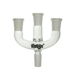 Chongz Glass Splitter 3 Bowl Bong Adapter 14mm to 3 x 14mm 