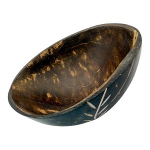 The Coco-Mixer Supreme: Carved Coconut Shell Herb & Tobacco Mixing Bowl