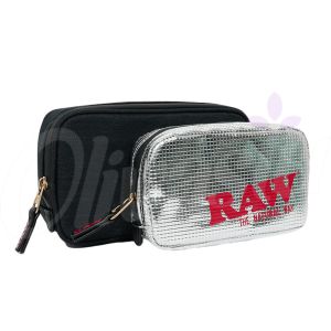 RAW Enhanced Black Smell Proof Smokers Pouch - Premium Odour Proof Storage Bag