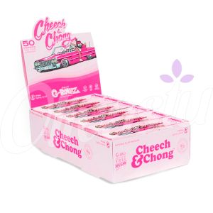 G-Rollz Cheech & Chong Pink King Slim Rolling Papers + Tips (Box of 24)