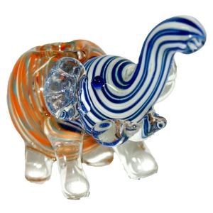 Trunk Call Coloured Glass Elephant Pipe - The Memory Maker (10cm x 11cm Random Rainbow Surprise)
