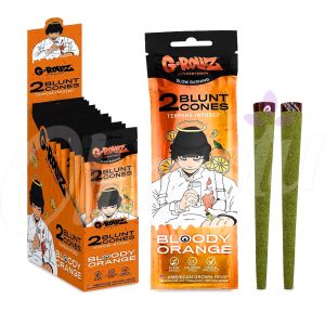 G-Rollz 2-Pack Pre-Rolled Terpene Infused Hemp Blunt Wraps - Bloody Orange