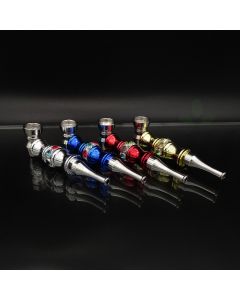 Hippie Jewelled Metal Smoking pipe 14.5cm - Random Colour