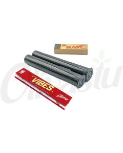 Vibes Hemp Rolling Papers + Pop Top Cone Holder + Raw Tips