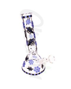 HoneyBee Glass Beaker Bong Ice Pinch Waterpipe - 20cm