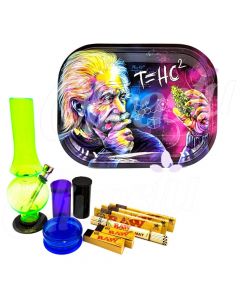 Einstein T=HC2 Metal Rolling Tray Bong Set