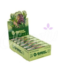 G-Rollz Organic Green Hemp King Size Slim Papers + Tips - Mushroom Lady (Box of 24)