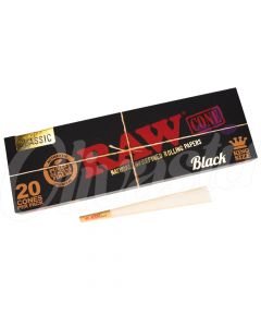 RAW Black King Size Pre Rolled Cones - 20 Pack