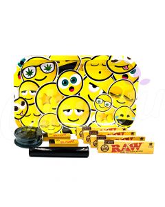 Smiley Faces Emoji Large Rolling Tray Gift Set