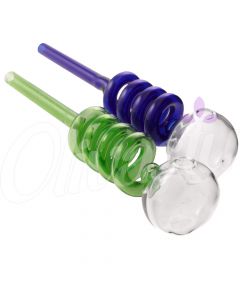 Spiral Glass Oil Pipe - 15cm - Random Colour