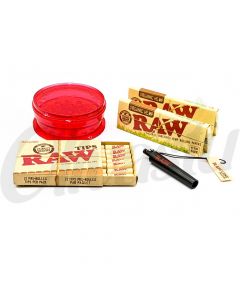 RAW Organic 1 1/4" Papers Cone Creator Set with Grinder & Pre Rolled Tips