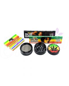 Rasta Paper Grinder Rolling Bob Marley Set