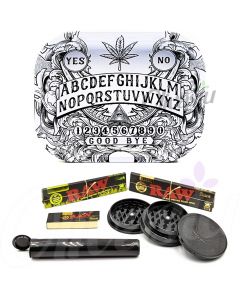 Rolling Tray Set with Raw Black Papers & Tips - Spirits