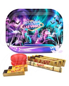 Bat Country Las Vegas Metal Rolling Tray Set