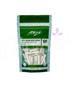 Purize Carbon Activated Extra Slim LONG Charcoal Filter Tips (50 Pack)