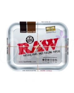 Raw Organic Hemp Silver Metal Small Rolling Tray by RAWthentic